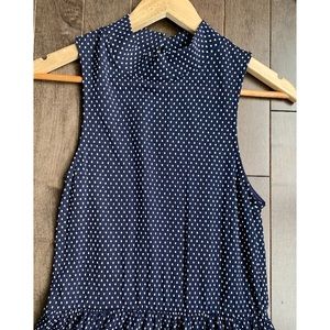 Anthropologie Navy Maxi Dress w/ Polka Dots - NWOT